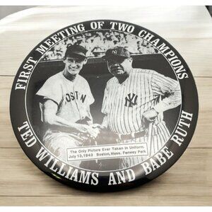 Ted Williams & Babe Ruth 3.5" Pin First Meeting Boston Red Sox New York Yankees